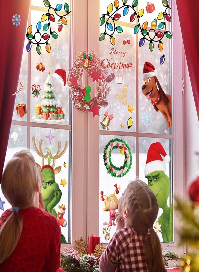 SUNWISHA Christmas Window Clings 10 PCS Reusable Double Sided Static Christmas Stickers Indoor Decor - Image 2